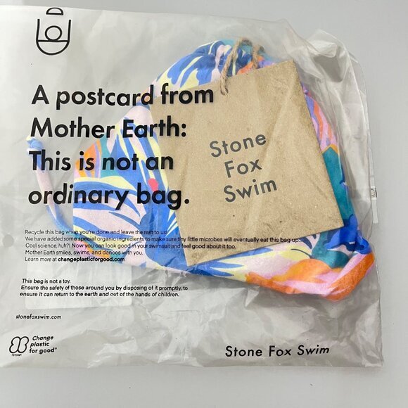 Stone Fox Swim River Bikini Bottom In Tropical Lily Print Size Medium NEW - Picture 3 of 3